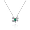 Green Lab-Created Emerlad Bow Pendant Luxury Jewelry Best Emerald Jewelry Gift