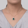 Green Lab-Created Emerlad Halo Pendant Luxury Jewelry Best Emerald Jewelry Gift