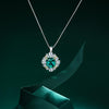 Green Lab-Created Emerlad Halo Pendant Luxury Jewelry Best Emerald Jewelry Gift