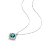 Green Lab-Created Emerlad Halo Pendant Luxury Jewelry Best Emerald Jewelry Gift