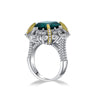 925 Silver Green Lab-Created Emerald Halo Ring, Vivid Green Halo Ring, Best Engagement Ring