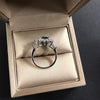 Lab-Created Emerald Halo Ring 925 Silver , Vivid Green Halo Ring, Best Engagement Ring