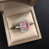 Pink Halo Diamond Crystalline, Super Luxury Engagement Ring