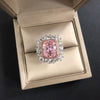 Pink Halo Diamond Crystalline, Super Luxury Engagement Ring