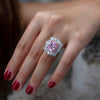 Pink Halo Diamond Crystalline, Super Luxury Engagement Ring