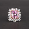 Pink Halo Diamond Crystalline, Super Luxury Engagement Ring