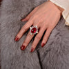 Genuine Lab-Grown Red Ruby Ring Luxury Engagement Ruby Ring