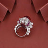 Genuine Lab-Grown Red Ruby Ring Luxury Engagement Ruby Ring